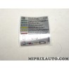 Etiquette autocollante etat de charge batterie Volkswagen Audi Skoda Seat original OEM 12E010004G