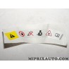 Etiquette information bocal reservoir liquide de refroidissement Volkswagen Audi Skoda Seat original OEM 5Q0010001F