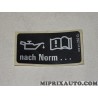 Etiquette autocollante information Volkswagen Audi Skoda Seat original OEM 028010262Q