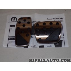 Kit pedalier 2 revetements couvre pedale alu Mopar Jeep Dodge Chrysler original OEM 82214995 pour jeep compass partir de 2017 re