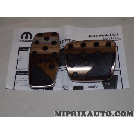 Kit pedalier 2 revetements couvre pedale alu Mopar Jeep Dodge Chrysler original OEM 82214995 pour jeep compass partir de 2017 re