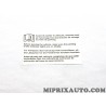Etiquette information consigne frein à main Renault Dacia original OEM 8200425548