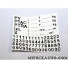 Autocollant sticker plaquette element chiffres et PV PTAC PTRA DIV OEM 50511