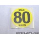Etiquette 80 KM/H MAX roue jante Opel Chevrolet original OEM 13267271