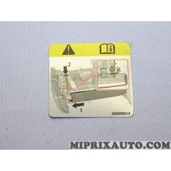 Etiquette information Opel Chevrolet original OEM 39099013 
