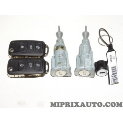 Kit barillets serrure de porte avec 2 clés télécommande Volkswagen Audi Skoda Seat original OEM 5N0898375FINF pour volkswagen ti