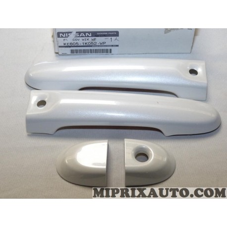 Kit coques recouvrement poignées de porte blanc Nissan Infiniti original OEM KE6051K052WP KE605-1K052-WP 
