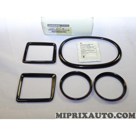 Kit revetements habillage tableau de bord noir metallisé diffuseur air Nissan Infiniti original OEM KE6003H101BK KE600-3H101-BK 