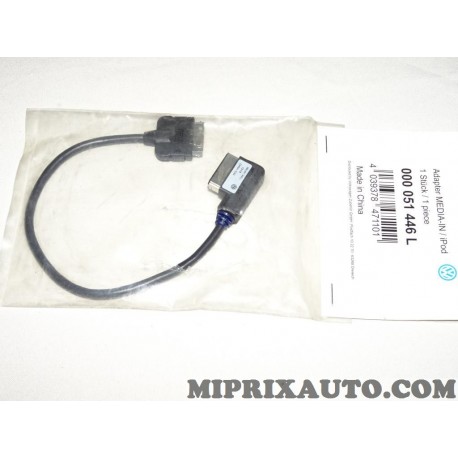 Cable connecteur branchement multimedia ipod Volkswagen Audi Skoda Seat original OEM 000051446L