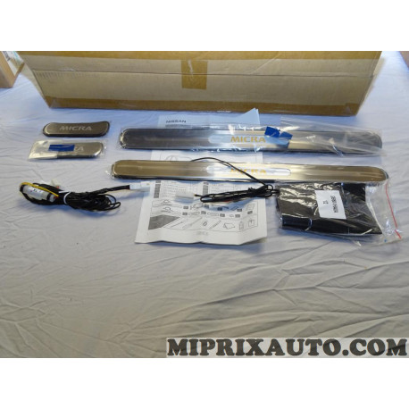 Kit 4 seuils de porte alu illuminés Nissan Infiniti original OEM G69501HA0A G6950-1HA0A pour nissan micra K13 de 2010 à 2013 