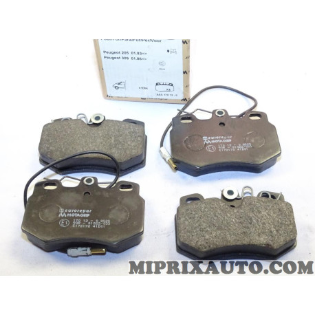 Jeux 4 plaquettes de frein Eurorepar Citroen Peugeot original OEM E172172 