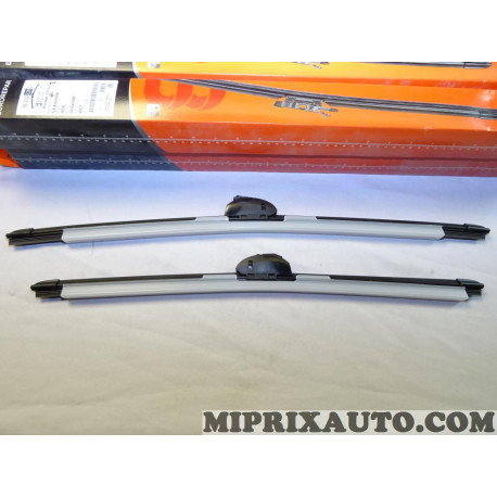 Paire balais essuie glace souple 600mm + 530mm Eurorepar Citroen Peugeot original OEM 1623233980 pour citroen C4 aircross mitsub