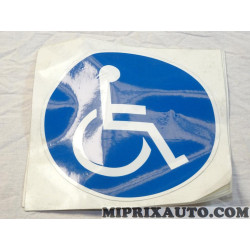 Stickers autocollant rond bleu place handicapée (plié voir photo) 