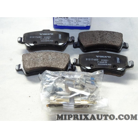 Jeu 4 plaquettes de frein Volvo original OEM 31317483 