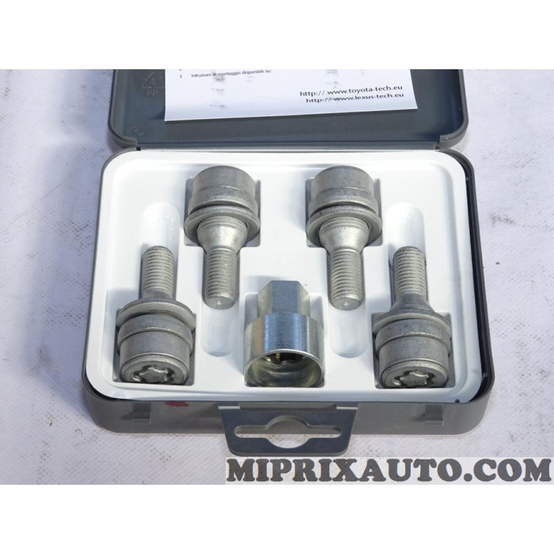 Kit 4 Boulons De Roue Antivol Acier + Clé - M14x1.4 Pour VW Bora, Golf, Jetta, Passat, Beetle - Revêtement Zinc Noir, Protection Renforcée