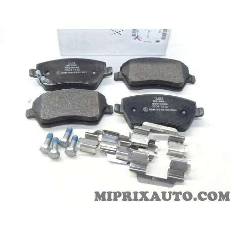 Jeu 4 plaquettes de frein Opel Chevrolet original OEM 95515496 4701305 