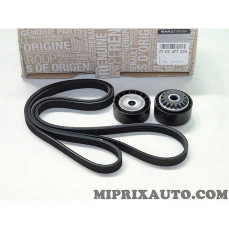 Kit courroie accessoire 4PK1538 + galets Renault Dacia original OEM 7701477533 