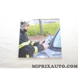 Code de secours rescue code captur Renault Dacia original OEM 7711577648 