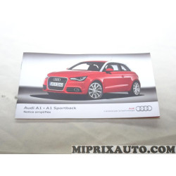 Manuel documentation notice utilisation simplifiée Volkswagen Audi Skoda Seat original OEM&nbsp;1225628X040 pour audi A1 