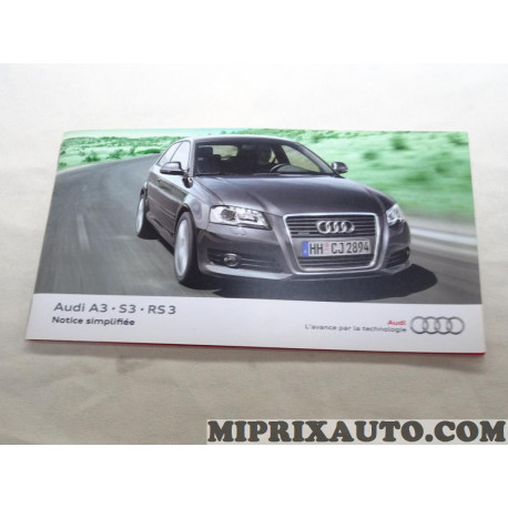 Manuel documentation notice utilisation simplifiée Volkswagen Audi Skoda Seat original OEM&nbsp;12156275540 pour audi A3 