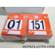 Lot 300 étiquettes du numéro 1 au numéro 300 orange Fiat Alfa Romeo Lancia original OEM 59187457 9219-00676-10