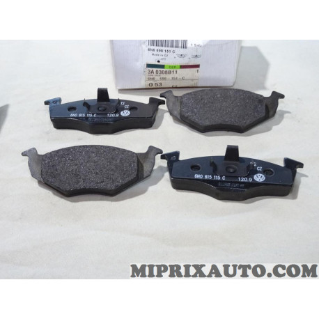 Jeu 4 plaquettes de frein Volkswagen Audi Skoda Seat original OEM&nbsp;6N0698151C 