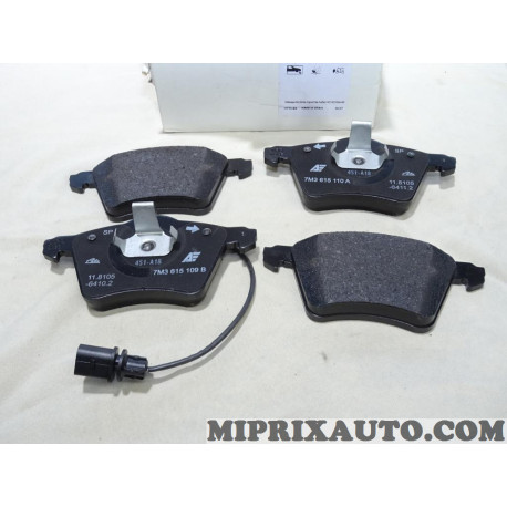 Jeu 4 plaquettes de frein Volkswagen Audi Skoda Seat original OEM&nbsp;7M3698151B 