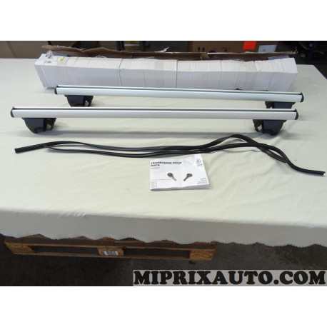 Jeu 2 barres de toit aluminium avec système de verrouillage Volkswagen Audi Seat Skoda original OEM&nbsp;3V9071151 pour skoda superb 