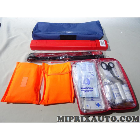 Kit urgence avec trousses 1er soin triangle et gilets fluorescent Volkswagen Audi Seat Skoda original OEM&nbsp;000093059 