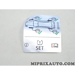 Etiquette autocollante pression pneu Volkswagen Audi Seat Skoda original OEM&nbsp;1K0010833P 
