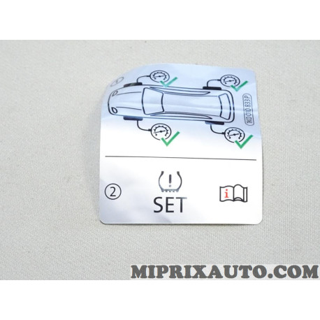 Etiquette autocollante pression pneu Volkswagen Audi Seat Skoda original OEM&nbsp;1K0010833P 