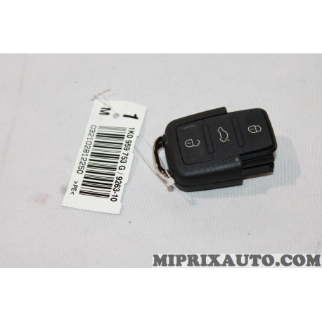Emetteur clé telecommande ouverture fermeture Volkswagen Audi Seat Skoda original OEM&nbsp;1K959753G9B9 