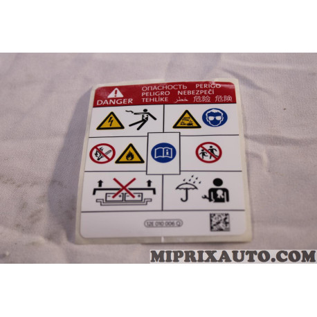 Etiquette information batterie Volkswagen Audi Seat Skoda original OEM&nbsp;12E010006Q 