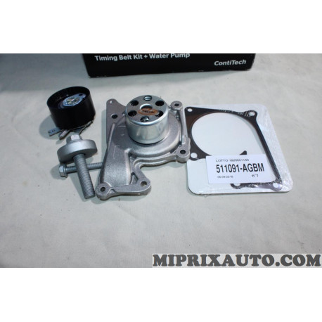Kit galet tendeur + pompe à eau + joint (courroie de distribution non incluse) Contitech Renault Dacia original OEM CT1035WP4 