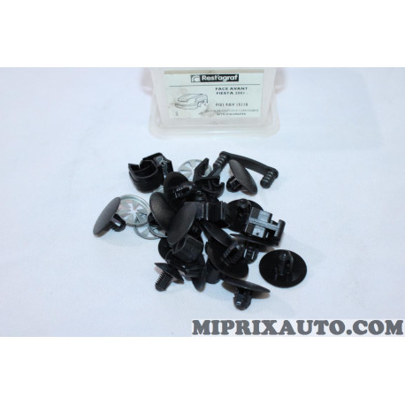 Pack agrafes attache fixation face avant Restagraf Ford original OEM F101 FAV 15118 pour ford fiesta partir de 2001 