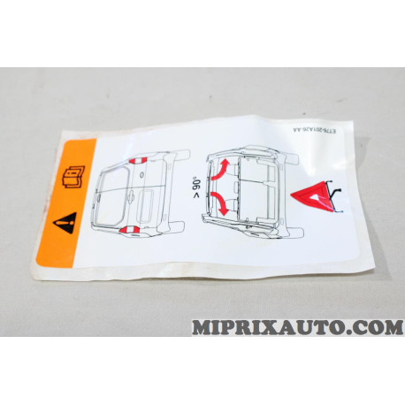Autocollant avertissement Ford original OEM 1930077 ET76-201A26-AA 