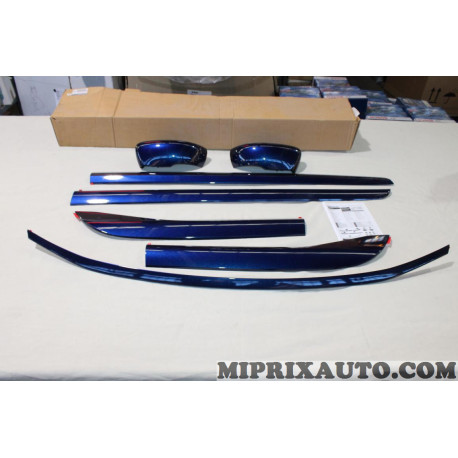 Kit baguettes moulure de porte + bavette + 2 coques retroviseur bleu elegance Nissan Infiniti original OEM KE6005S00B 