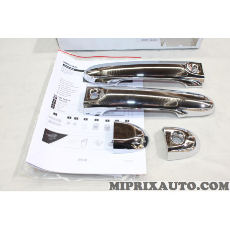 Jeu 4 coques recouvrement poignées de porte chrome Nissan Infiniti original OEM KE6051K052 KE605-1K052 