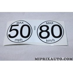 Autocollant information roue de secours galette 80km/h 50mph Nissan Infiniti original OEM 40353HV00A 40353-HV00A 