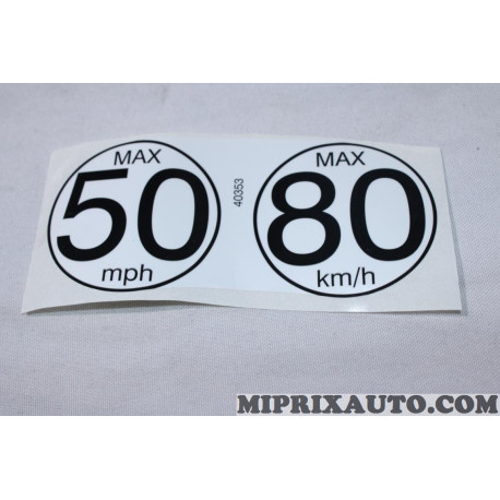 Autocollant information roue de secours galette 80km/h 50mph Nissan Infiniti original OEM 40353HV00A 40353-HV00A 