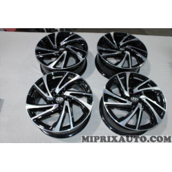 Lot 4 jantes alliage 7x17 5x114.3 ET50 67.1 17" 17 pouces glossy black machined WI24 Hyundai Kia original OEM J9400ADB00BP 