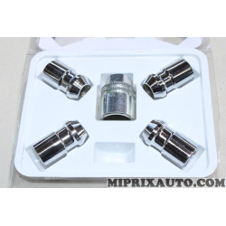 Kit 4 ecrous antivol de roue Opel Chevrolet original OEM 12498078 
