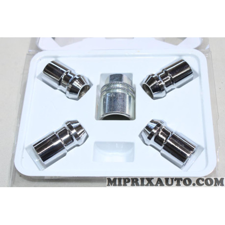 Kit 4 ecrous antivol de roue Opel Chevrolet original OEM 12498078 