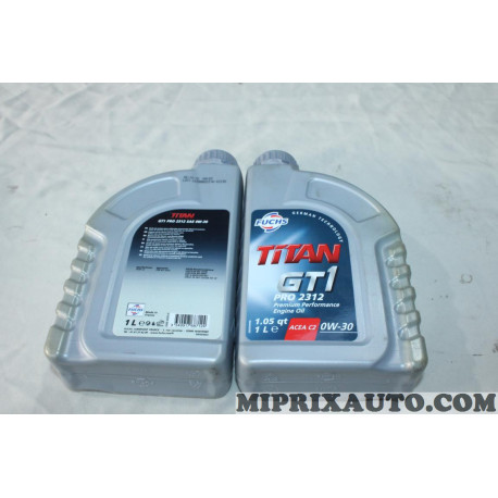 1 Bidon 1L 1 litre huile 0W30 Titan GT1 Fuchs Opel Chevrolet original OEM 500504046 PRO2312 