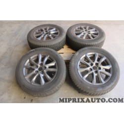 Lot 4 jantes alliage occasion 6.5x16 ET50 16" 16 pouces + 4 pneus 215/60/16 215 60 16 99H DOT2816 (manque 3 bouchons central, 