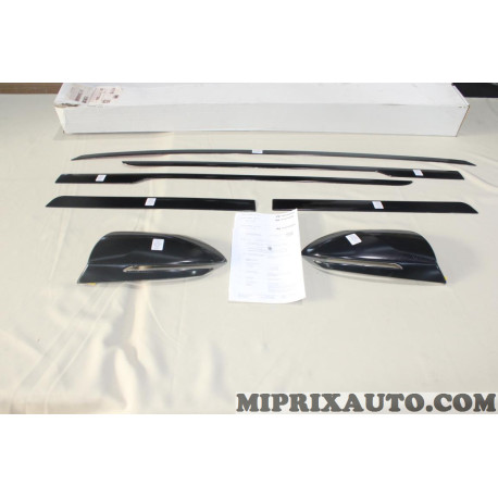 Pack baguettes moulure de porte et parechocs + coques calotte de retroviseur noir Hyundai Kia original OEM N7300ADE00BL 