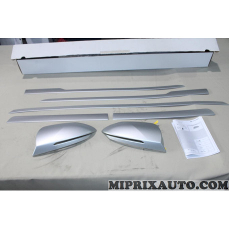 Kit baguettes moulure de porte avec coques retroviseur alu brossé Hyundai Kia original OEM&nbsp;N7300ADE00BR N7300-ADE00-BR pour 