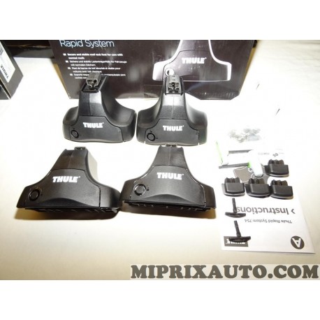 Kit pieds barre de toit rapid system avec système verrouillage Thule 754 Ford original OEM 754
