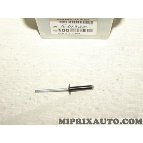 Rivet pop noir fixation divers 4x20 Citroen Peugeot original OEM 1611797880 