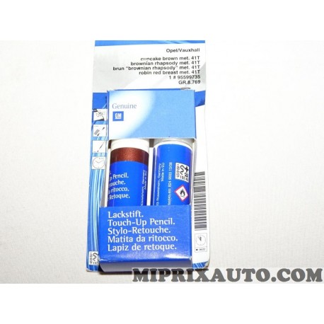 Stylo retouche peinture carrosserie brun brownian rhapsody Opel Chevrolet original OEM 95599735 